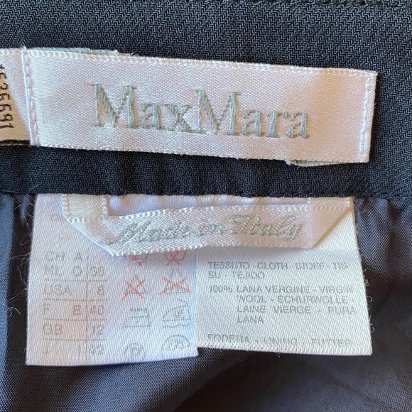 MaxMara 100% Virgin Wool Navy Pencil Skirt - Picture 4 of 10